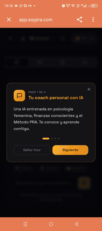 Captura del módulo Mi Coach en SOY PRA